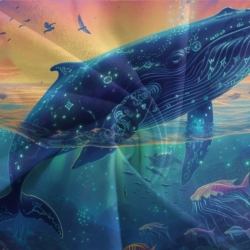 Baleine Housse de Couette Imprimée 3D Douce 3 Pièces Literie Garçons Filles