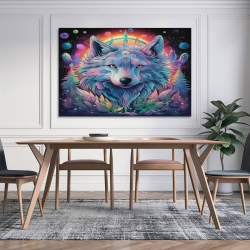 Loup Peinture sur toile sans cadre, impressions posters art mural pour déco maison chambre bureau