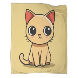 Chat Plaid en Polaire Imprimé 3D Couverture Douce Confortable pour Canapé Lit Bureau