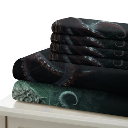 Mythe de l'horreur Cthulhu Housse de Couette Imprimée 3D Douce 3 Pièces Literie Garçons Filles