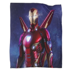 Avengers Iron Man Plaid en Polaire Imprimé 3D Couverture Douce Confortable pour Canapé Lit Bureau