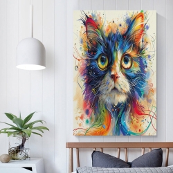 Chat Peinture sur toile sans cadre, impressions posters art mural pour déco maison chambre bureau