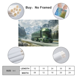 Gros camion Peinture sur toile sans cadre, impressions posters art mural pour déco maison chambre bureau
