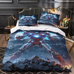 Avengers Iron Man Housse de Couette Imprimée 3D Douce 3 Pièces Literie Garçons Filles