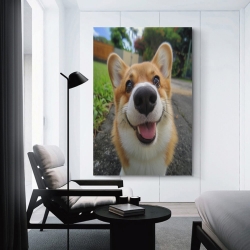 Corgi Peinture sur toile sans cadre, impressions posters art mural pour déco maison chambre bureau