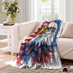Aigle Plaid en Polaire Imprimé 3D Couverture Douce Confortable pour Canapé Lit Bureau