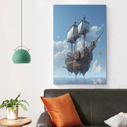 Voilier Peinture sur toile sans cadre, impressions posters art mural pour déco maison chambre bureau