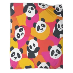 Cute Panda Plaid en Polaire Imprimé 3D Couverture Douce Confortable pour Canapé Lit Bureau
