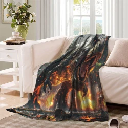 Dinosaure Plaid en Polaire Imprimé 3D Couverture Douce Confortable pour Canapé Lit Bureau