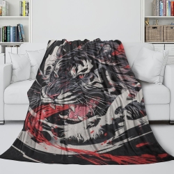 Tigre Plaid en Polaire Imprimé 3D Couverture Douce Confortable pour Canapé Lit Bureau
