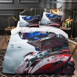 Transformers Optimus Prime Housse de Couette Imprimée 3D Douce 3 Pièces Literie Garçons Filles