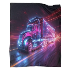 Gros camion Plaid en Polaire Imprimé 3D Couverture Douce Confortable pour Canapé Lit Bureau