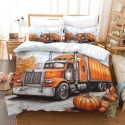 Gros camion Housse de Couette Imprimée 3D Douce 3 Pièces Literie Garçons Filles