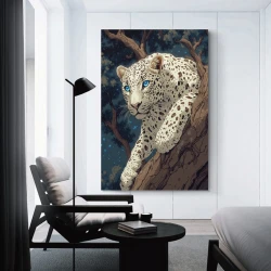 Léopard Peinture sur toile sans cadre, impressions posters art mural pour déco maison chambre bureau
