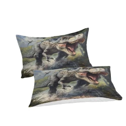 Dinosaure Housse de Couette Imprimée 3D Douce 3 Pièces Literie Garçons Filles