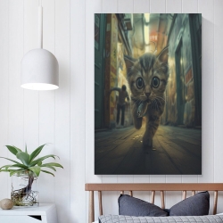Dwarf Chat Peinture sur toile sans cadre, impressions posters art mural pour déco maison chambre bureau
