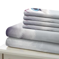 Cute Chat Housse de Couette Imprimée 3D Douce 3 Pièces Literie Garçons Filles
