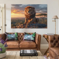 Lion Peinture sur toile sans cadre, impressions posters art mural pour déco maison chambre bureau