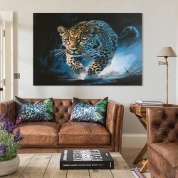 Léopard Peinture sur toile sans cadre, impressions posters art mural pour déco maison chambre bureau