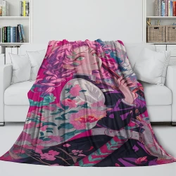Tueur de démons: Demon Slayer Plaid en Polaire Imprimé 3D Couverture Douce Confortable pour Canapé Lit Bureau