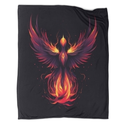 Phénix Plaid en Polaire Imprimé 3D Couverture Douce Confortable pour Canapé Lit Bureau