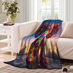 Éléphant Plaid en Polaire Imprimé 3D Couverture Douce Confortable pour Canapé Lit Bureau