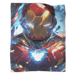 Avengers Iron Man Plaid en Polaire Imprimé 3D Couverture Douce Confortable pour Canapé Lit Bureau