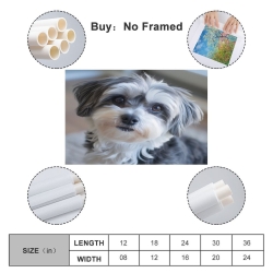 Shih Tzu Peinture sur toile sans cadre, impressions posters art mural pour déco maison chambre bureau