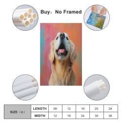 Golden Retriever Peinture sur toile sans cadre, impressions posters art mural pour déco maison chambre bureau