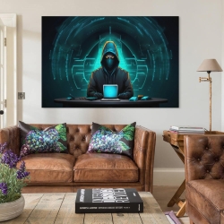 Hacker Peinture sur toile sans cadre, impressions posters art mural pour déco maison chambre bureau