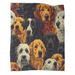 Golden Retriever 3D Printed Fleece Throw Blanket Soft Cozy Blanket for Couch Sofa Bed Office