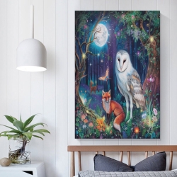 Hibou Peinture sur toile sans cadre, impressions posters art mural pour déco maison chambre bureau