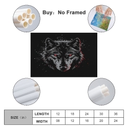 Loup Peinture sur toile sans cadre, impressions posters art mural pour déco maison chambre bureau