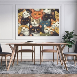Chat Peinture sur toile sans cadre, impressions posters art mural pour déco maison chambre bureau
