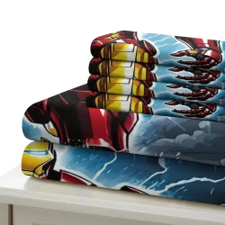 Avengers Iron Man Copripiumino Stampato 3D Morbido 3 Pezzi Biancheria da Letto per Ragazzi Ragazze