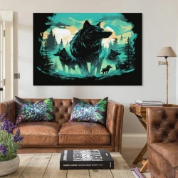 Loup Peinture sur toile sans cadre, impressions posters art mural pour déco maison chambre bureau