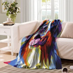 Bouvier bernois Plaid en Polaire Imprimé 3D Couverture Douce Confortable pour Canapé Lit Bureau