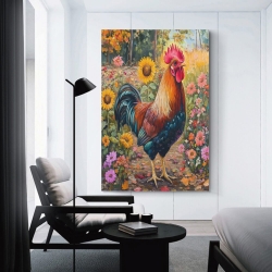 Coq Peinture sur toile sans cadre, impressions posters art mural pour déco maison chambre bureau