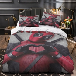 Deadpool Marvel Housse de Couette Imprimée 3D Douce 3 Pièces Literie Garçons Filles