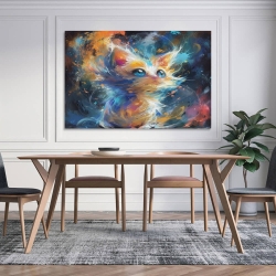 Painted Chat Peinture sur toile sans cadre, impressions posters art mural pour déco maison chambre bureau