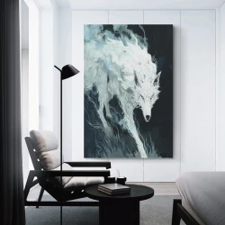 Loup Peinture sur toile sans cadre, impressions posters art mural pour déco maison chambre bureau