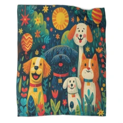 Chien d'art Plaid en Polaire Imprimé 3D Couverture Douce Confortable pour Canapé Lit Bureau
