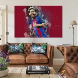 Lionel Messi Peinture sur toile sans cadre, impressions posters art mural pour déco maison chambre bureau