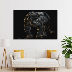 Panthère noire Peinture sur toile sans cadre, impressions posters art mural pour déco maison chambre bureau