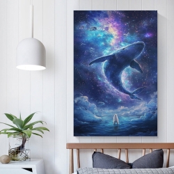Baleine Peinture sur toile sans cadre, impressions posters art mural pour déco maison chambre bureau