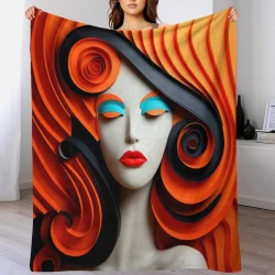 Arte abstracto Mujeres Manta de Forro Polar Impresa en 3D Suave y Acogedora para Sofá Cama Oficina