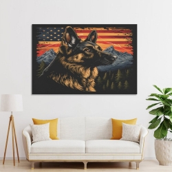 Berger allemand Chien Peinture sur toile sans cadre, impressions posters art mural pour déco maison chambre bureau