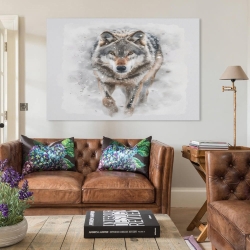 Loup Peinture sur toile sans cadre, impressions posters art mural pour déco maison chambre bureau