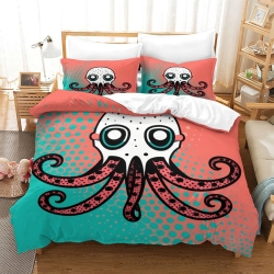 Pieuvre Housse de Couette Imprimée 3D Douce 3 Pièces Literie Garçons Filles