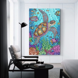 Tortue de mer Peinture sur toile sans cadre, impressions posters art mural pour déco maison chambre bureau
